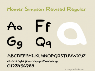 Homer Simpson Revised Regular Version 2 Font Sample