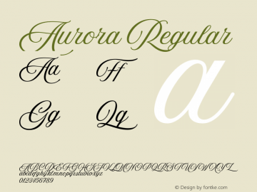 Aurora Version 1.000;PS 001.001;hotconv 1.0.56 Font Sample