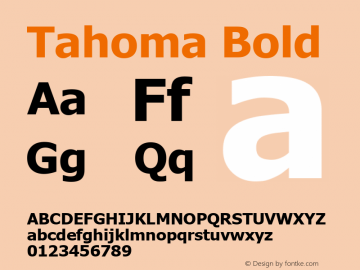 Tahoma Bold Version 5.01.1x Font Sample