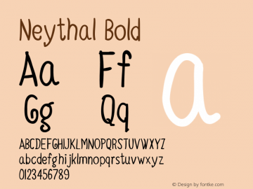 Neythal Bold Version 0.043 Font Sample