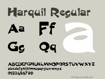 Harquil Regular Altsys Fontographer 3.5  7/11/96 Font Sample