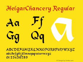 HelgarChancery Macromedia Fontographer 4.1 7/20/96 Font Sample