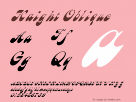 Haight Oblique Altsys Fontographer 4.1 5/16/95 Font Sample