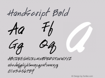HandScript Bold Altsys Fontographer 3.5  7/11/96图片样张