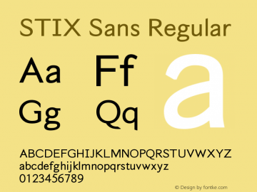 STIX Sans Version 1.00 Font Sample