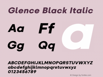 Glence Black Italic Version 1.000图片样张
