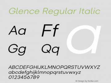Glence Regular Italic Version 1.000图片样张