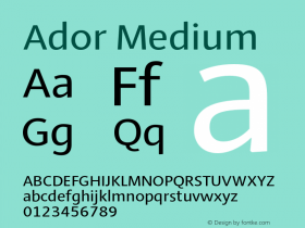 Ador Medium Version 1.001;PS 001.001;hotconv 1.0.88;makeotf.lib2.5.64775图片样张