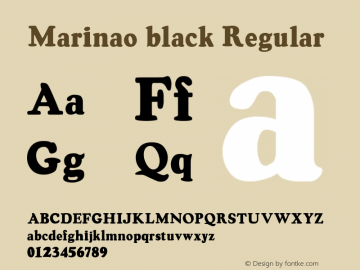 Marinao black Regular Unknown Font Sample