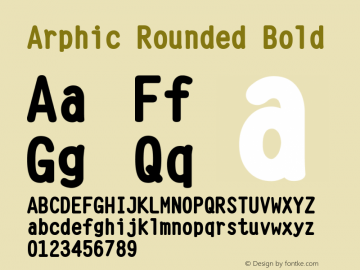 Arphic Rounded Bold Version 1.00 Font Sample