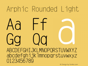 Arphic Rounded Light Version 1.00图片样张