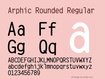 Arphic Rounded Version 1.00 Font Sample