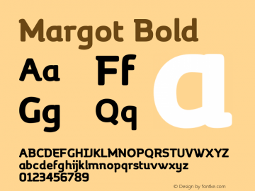 Margot Bold Version 1.000 Font Sample