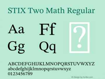 STIX Two Math Version 2.00 b137图片样张