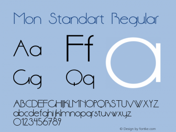 Mon Standart Version 1.00 Font Sample