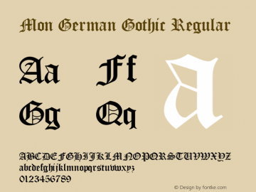 Mon German Gothic Version 1.00图片样张