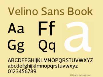 VelinoSans-Book Version 1.000 Font Sample