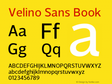 VelinoSans-Book Version 1.000 Font Sample