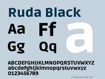 Ruda Black Version 1.002 Font Sample