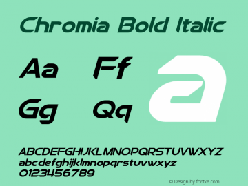 Chromia Bold Italic Version 1.50 March 12, 2015 Font Sample