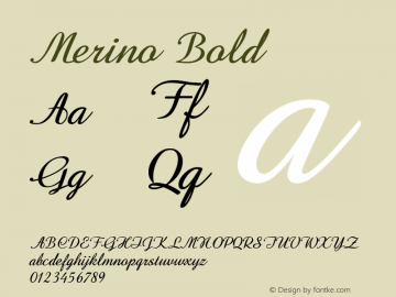 Merino-Bold Version 1.000 Font Sample
