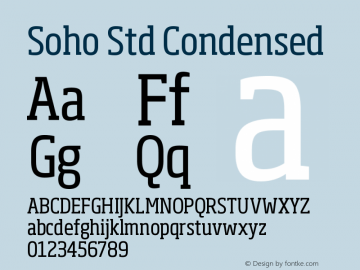 SohoStd-Condensed Version 1.000 Font Sample