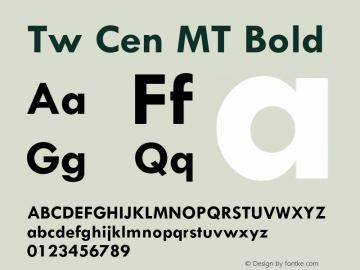 Tw Cen MT Bold Version 1.02 Font Sample
