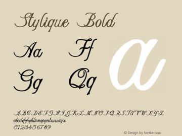 Stylique-Bold Version 1.000 Font Sample