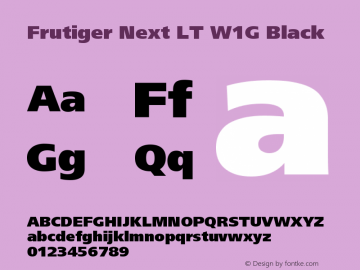 FrutigerNextLTW1G-Black Version 1.00 Font Sample