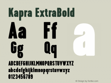 Kapra-ExtraBold Version 1.000;PS 001.001;hotconv 1.0.56 Font Sample