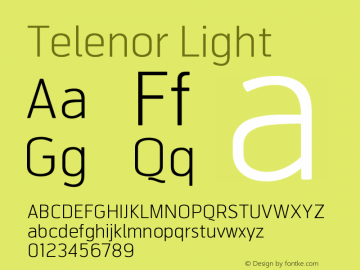 Telenor-Light Version 001.001; t1 to otf conv图片样张