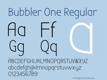 Bubbler One Version 1.001 Font Sample