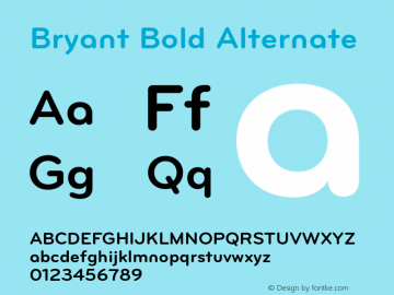 Bryant-BoldAlternate Version 1.000;PS 001.000;hotconv 1.0.38 Font Sample