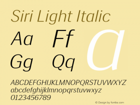 Siri Light Italic Version 2.000图片样张