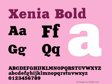 Xenia Bold 001.000 Font Sample