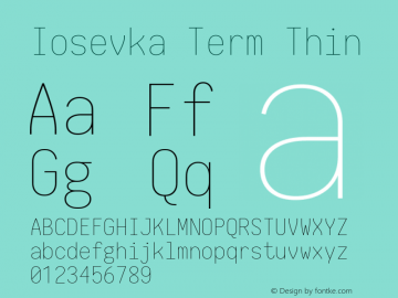 Iosevka Term Thin 1.12.5; ttfautohint (v1.6)图片样张