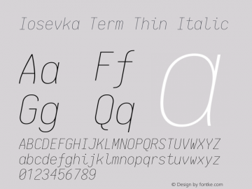 Iosevka Term Thin Italic 1.12.5; ttfautohint (v1.6)图片样张