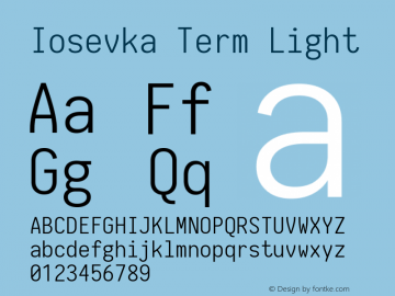 Iosevka Term Light 1.12.5; ttfautohint (v1.6)图片样张