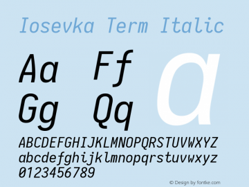 Iosevka Term Italic 1.12.5; ttfautohint (v1.6)图片样张