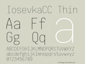 IosevkaCC Thin 1.12.5; ttfautohint (v1.6) Font Sample