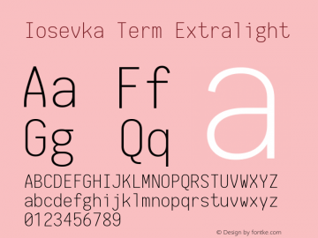 Iosevka Term Extralight 1.12.5; ttfautohint (v1.6)图片样张