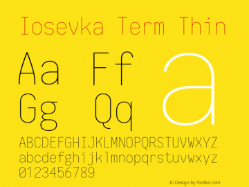 Iosevka Term Thin 1.12.5; ttfautohint (v1.6)图片样张