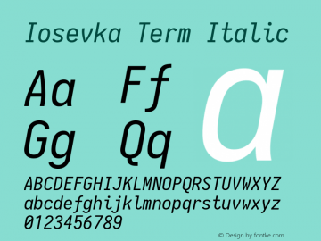 Iosevka Term Italic 1.12.5; ttfautohint (v1.6)图片样张