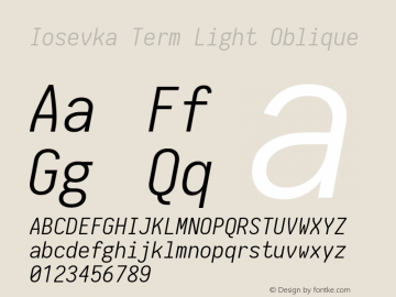 Iosevka Term Light Oblique 1.12.5; ttfautohint (v1.6)图片样张