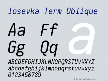 Iosevka Term Oblique 1.12.5; ttfautohint (v1.6)图片样张