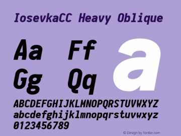 IosevkaCC Heavy Oblique 1.12.5; ttfautohint (v1.6) Font Sample