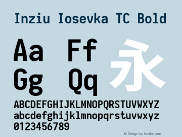 Inziu Iosevka TC Bold Version 1.12.5图片样张