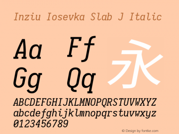 Inziu Iosevka Slab J Italic Version 1.12.5图片样张