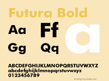 Futura Bold Version 2.0-1.0 Font Sample