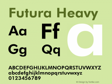 Futura Heavy Version 2.0-1.0 Font Sample